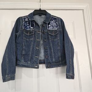 Arizona Denim Jacket with Blue Accents Girls Size Large